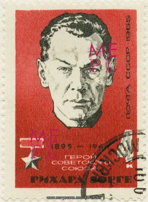 : Richard Sorge - stamp - Russian - Soviet Union : Richard Sorge - stamp - Russian - Soviet Union