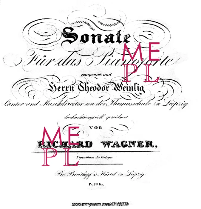 : Richard Wagner, sonata in B flat major, opus 1, dedicated to : Richard Wagner, sonata in B flat major, opus 1, dedicated to