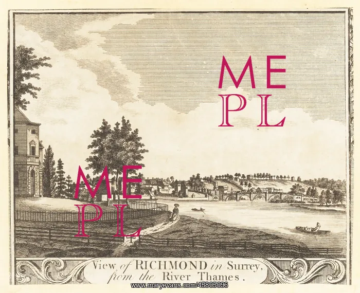 : Richmond in Surrey from the River Thames, 18th century : Richmond in Surrey from the River Thames, 18th century