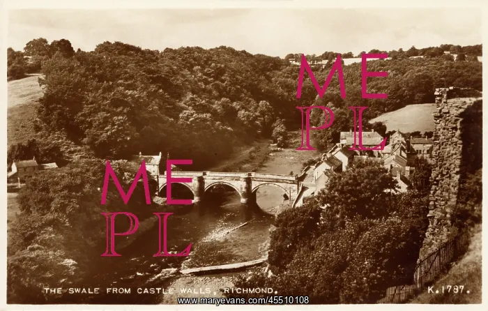: Richmond - The Swale from the Castle Walls : Richmond - The Swale from the Castle Walls