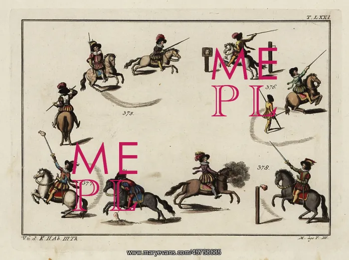  : Rider performing carousel exercises with lance