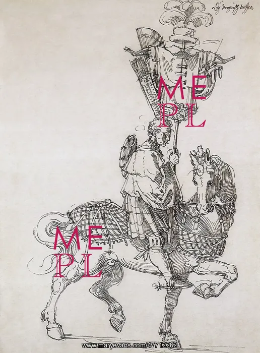  : Rider with Stick Figure, by Durer
