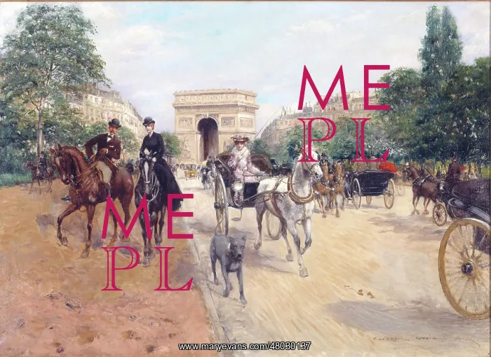 : Riders and carriages, avenue du Bois : Riders and carriages, avenue du Bois