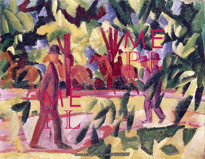 : Riders and promenaders in an avenue : Riders and promenaders in an avenue