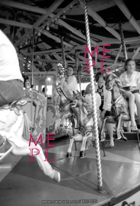 : Riding on a carousel - Funfair, Surrey : Riding on a carousel - Funfair, Surrey