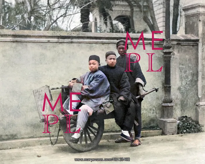 : Riding on a wheelbarrow, China : Riding on a wheelbarrow, China