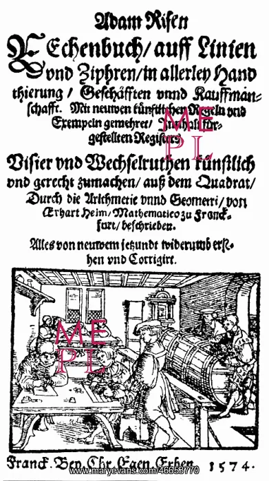 : Ries, Adam, 27.3. 1492 - 30.3.1559, German mathematician : Ries, Adam, 27.3. 1492 - 30.3.1559, German mathematician