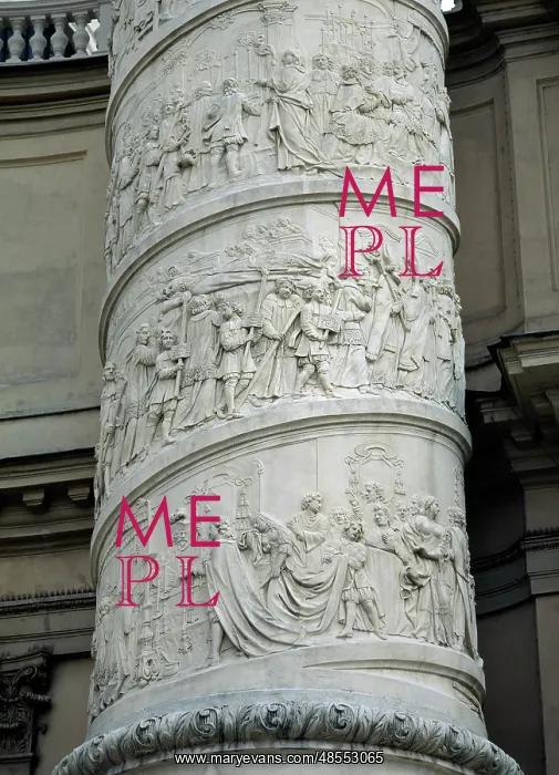  : Right column with reliefs depicting scenes from the life of