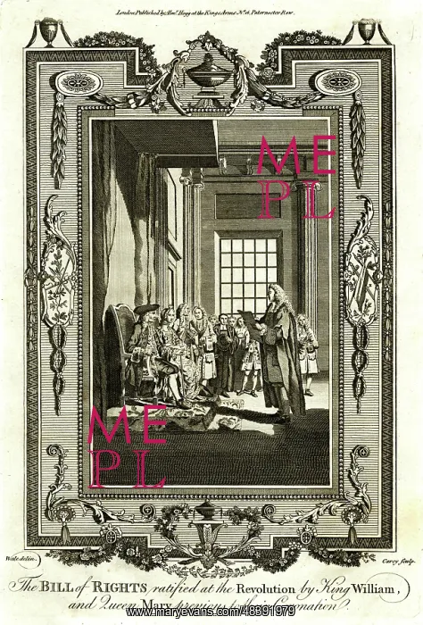 : Bill of Rights ratified before Coronation of William & Mary : Bill of Rights ratified before Coronation of William & Mary