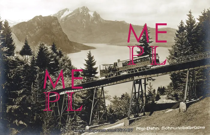 : Rigi-Bahn at Schnurtobelbrucke, Switzerland : Rigi-Bahn at Schnurtobelbrucke, Switzerland