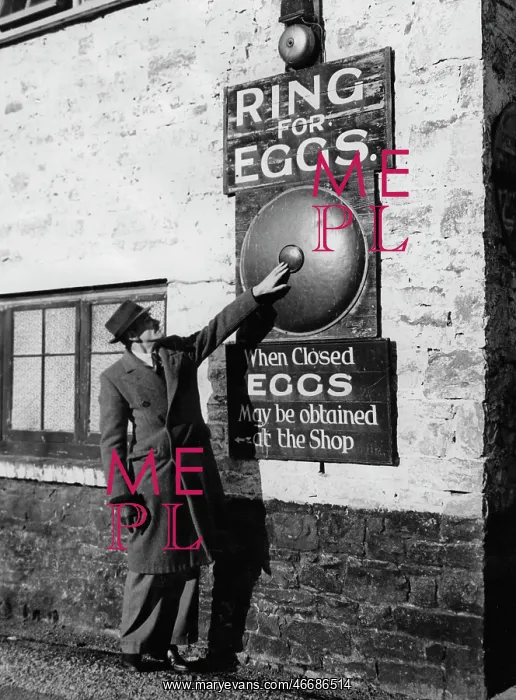 : Ring bell for buyers of eggs on a : Ring bell for buyers of eggs on a