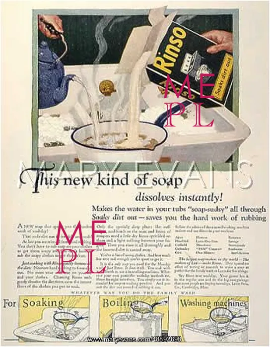 : RINSO ADVERT 1924 : RINSO ADVERT 1924