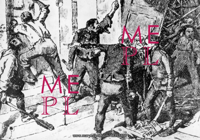 : Riot of factory workers, around 1800 : Riot of factory workers, around 1800