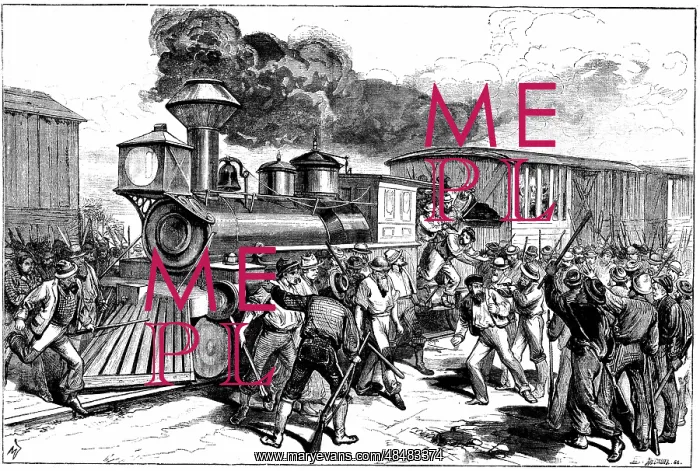 : Riot by railway workers at Martinsbury on the : Riot by railway workers at Martinsbury on the