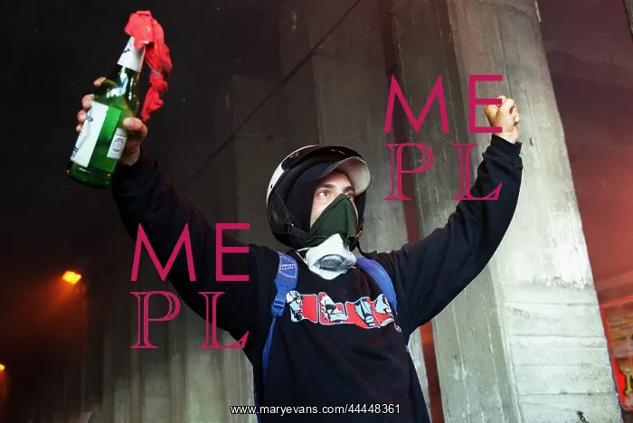 : Rioter Holds Molotov Cocktail : Rioter Holds Molotov Cocktail