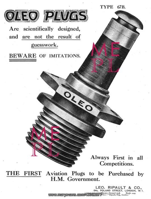 : Ripault Oleo Aero Engine Sparking Plugs : Ripault Oleo Aero Engine Sparking Plugs