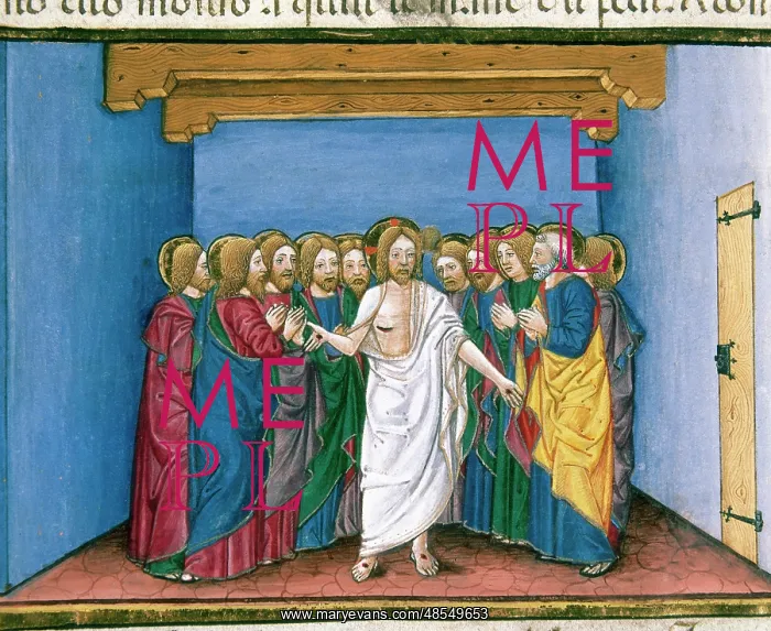 : The risen Jesus appears to his disciples gathered in a house : The risen Jesus appears to his disciples gathered in a house