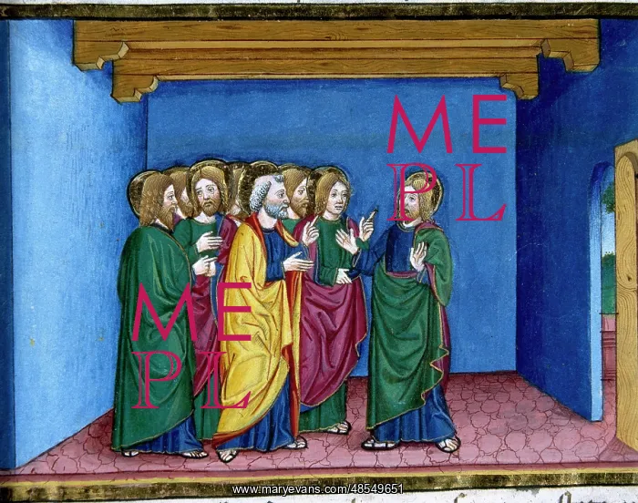 : The risen Jesus says to Thomas: Put your finger here and be : The risen Jesus says to Thomas: Put your finger here and be