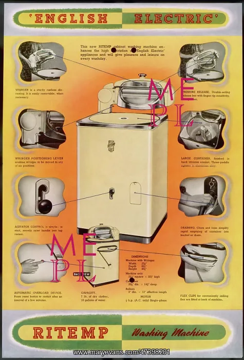 : Ritemp electric washing machine 1947 : Ritemp electric washing machine 1947