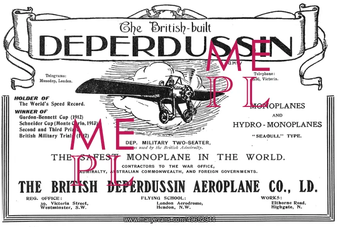 : ritish Built Deperdussin - Holder Of : ritish Built Deperdussin - Holder Of