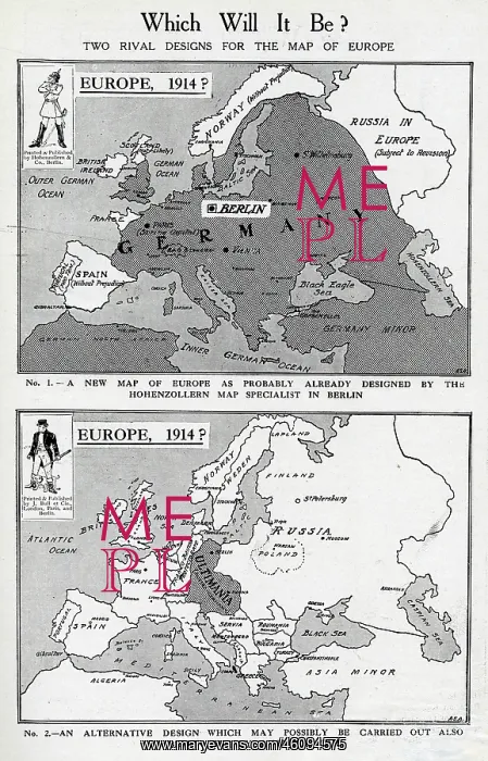: Two rival designs for the Map of Europe, WW1 : Two rival designs for the Map of Europe, WW1