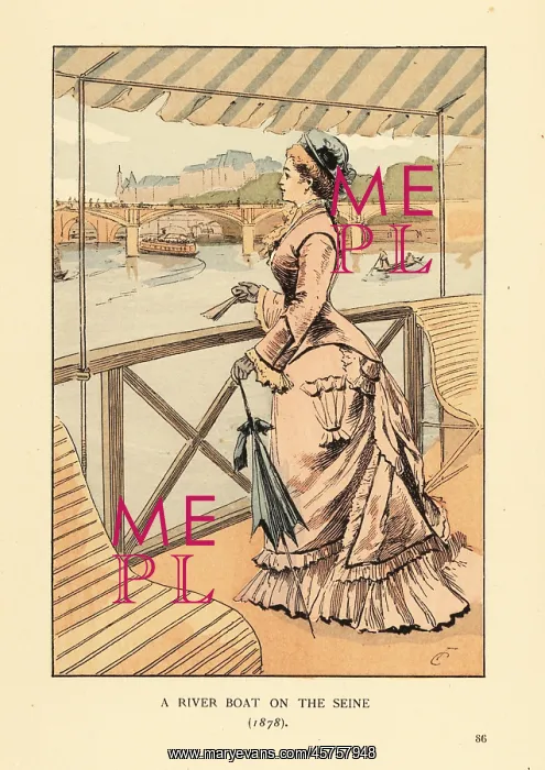 : A river boat on the Seine, 1878 : A river boat on the Seine, 1878