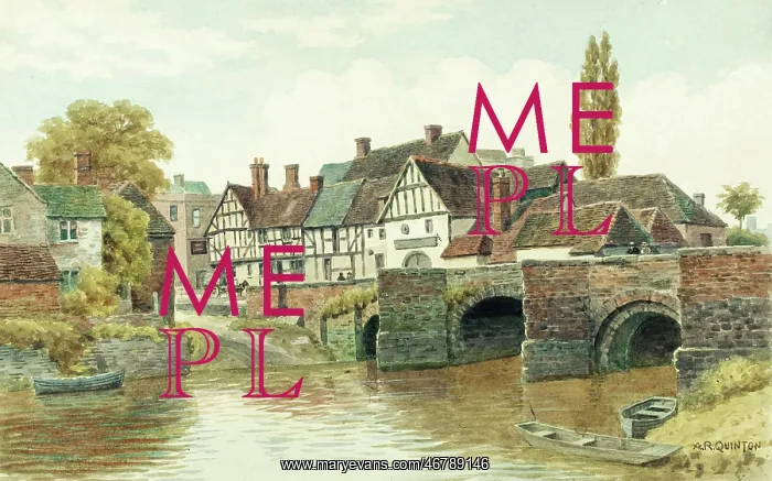 : River and Bridge at Tewkesbury, Gloucestershire : River and Bridge at Tewkesbury, Gloucestershire