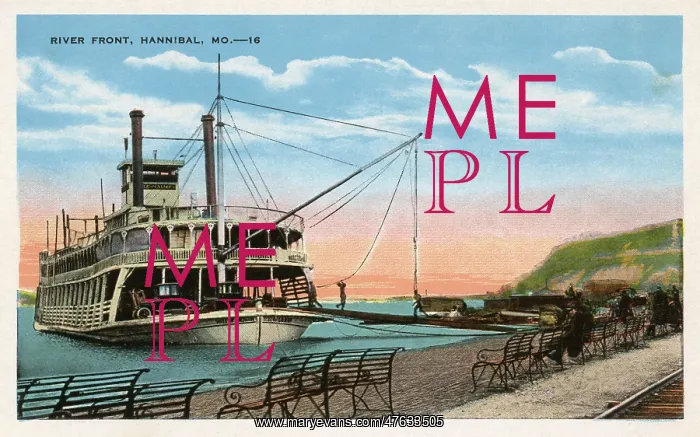 : River front, Hannibal, Missouri, USA : River front, Hannibal, Missouri, USA