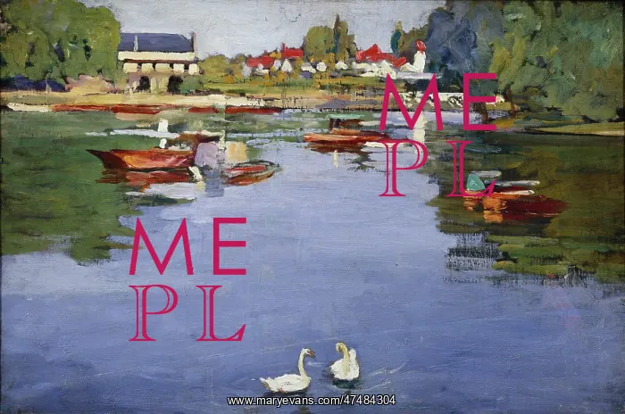 : The River at Maidenhead ' with two swans : The River at Maidenhead ' with two swans