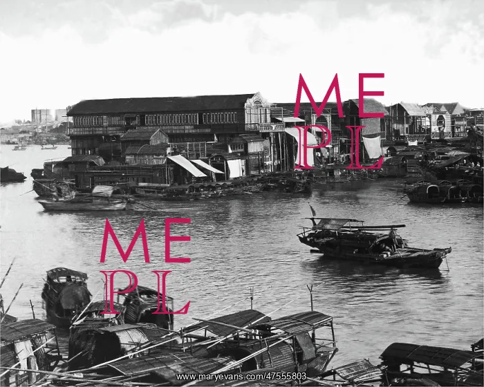 : River scene at Canton (Guangzhou), China : River scene at Canton (Guangzhou), China