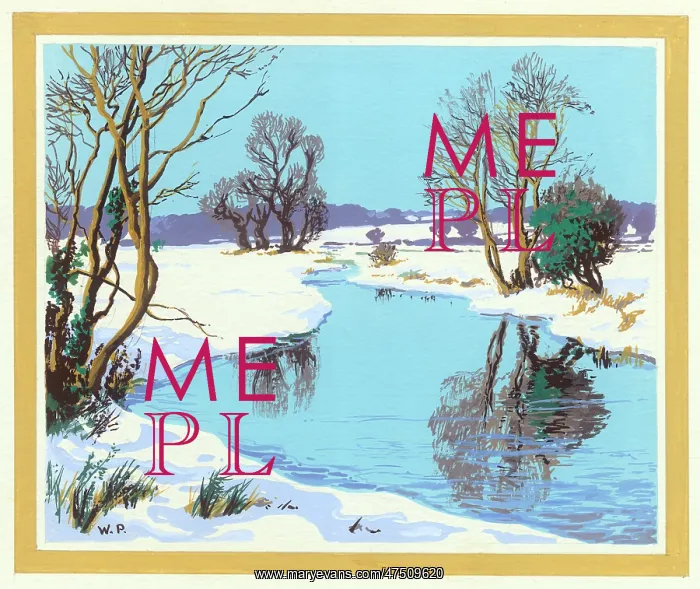 : River in snow-covered meadows : River in snow-covered meadows