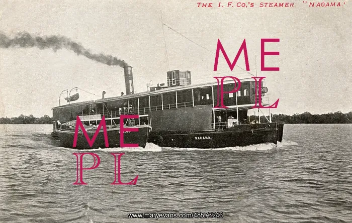 : River steamer Nagama, Rangoon, Burma : River steamer Nagama, Rangoon, Burma