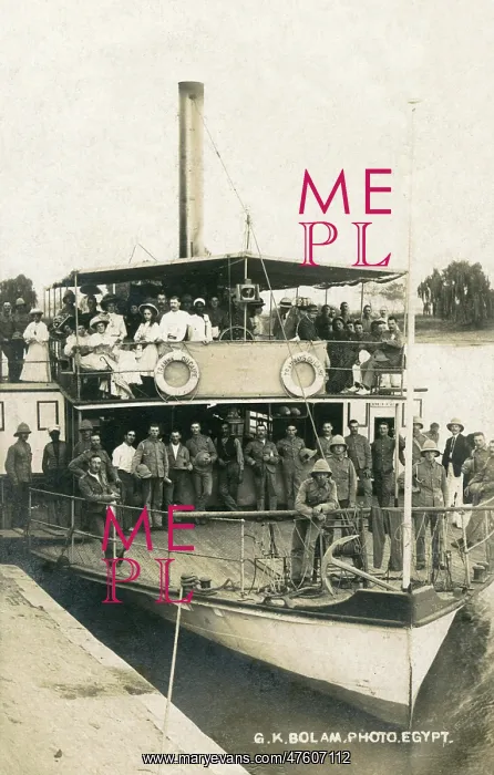 : River steamer with passengers, Egypt : River steamer with passengers, Egypt
