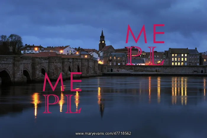 : River Tweed flows under the old Berwick Bridge : River Tweed flows under the old Berwick Bridge