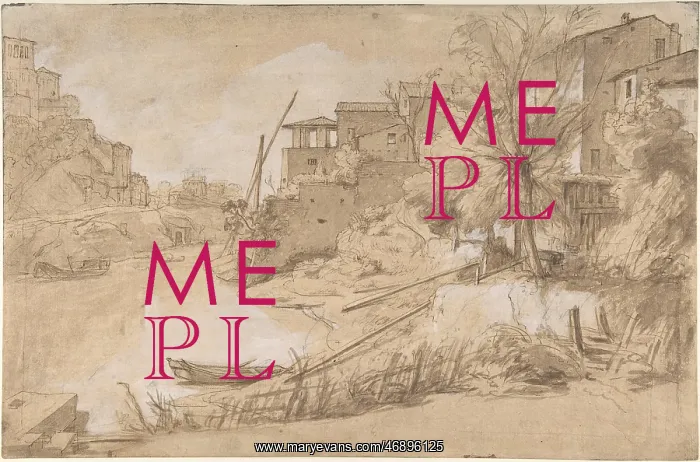 : River View in Italy, mid-17th?mid-18th century : River View in Italy, mid-17th?mid-18th century