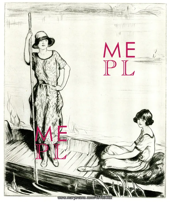  : On the River, two women in a punt
