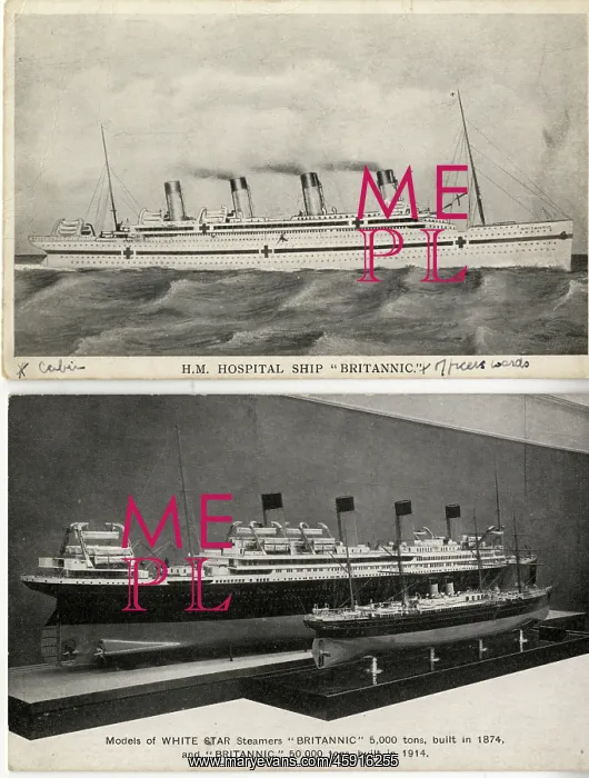  : RMS Britannic - two postcards