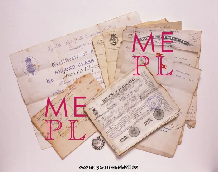 : RMS Carpathia medal and paperwork : RMS Carpathia medal and paperwork