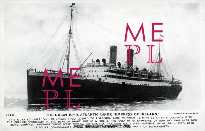 : RMS Empress of Ireland, ocean liner : RMS Empress of Ireland, ocean liner