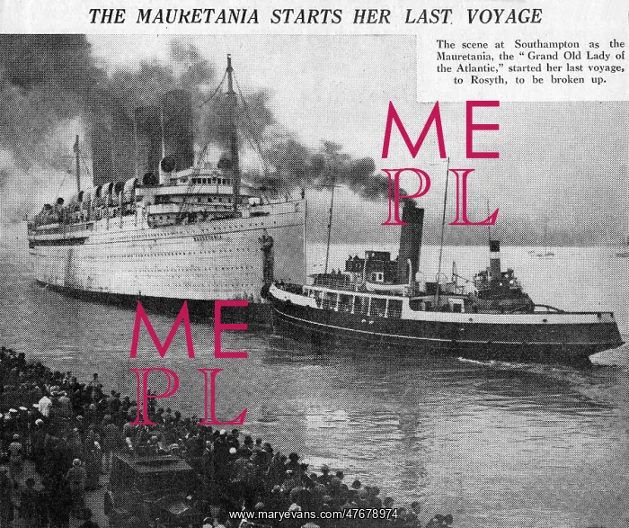 : RMS Mauretania leaving Southampton for the last time : RMS Mauretania leaving Southampton for the last time
