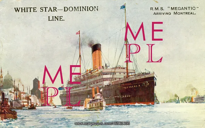 : RMS Megantic arriving at Montreal, Canada : RMS Megantic arriving at Montreal, Canada