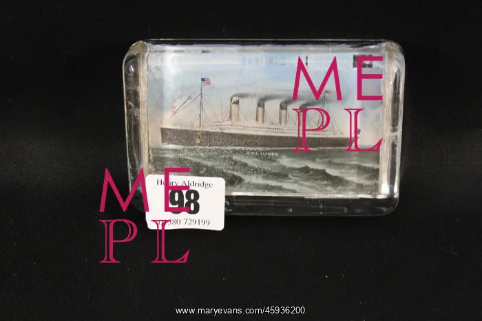 : RMS Olympic - glass paperweight : RMS Olympic - glass paperweight