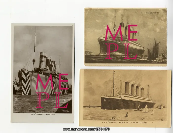  : RMS Olympic - three postcards