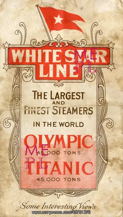 : RMS Olympic and Titanic - brochure cover design : RMS Olympic and Titanic - brochure cover design