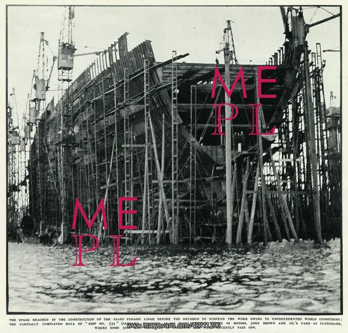: R.M.S. Queen Mary, Clydebank, December 1931 : R.M.S. Queen Mary, Clydebank, December 1931