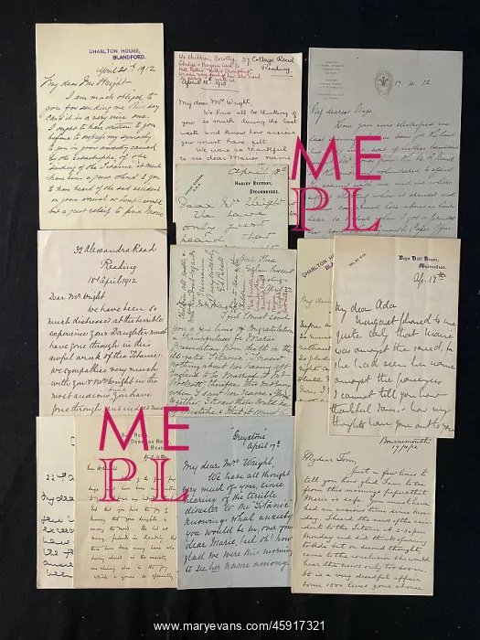 : RMS Titanic - archive of handwritten letters : RMS Titanic - archive of handwritten letters