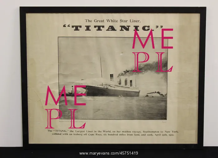 : RMS Titanic - framed post-disaster poster : RMS Titanic - framed post-disaster poster