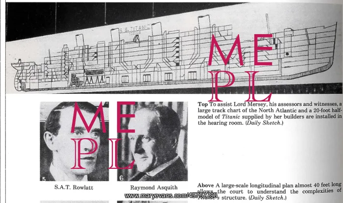 : RMS Titanic, plan used during enquiry : RMS Titanic, plan used during enquiry