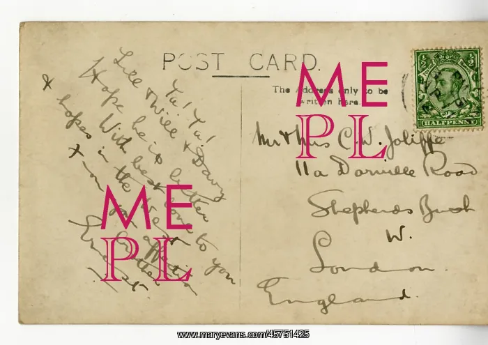 : RMS Titanic - postcard from Ernest Tomlin, victim : RMS Titanic - postcard from Ernest Tomlin, victim