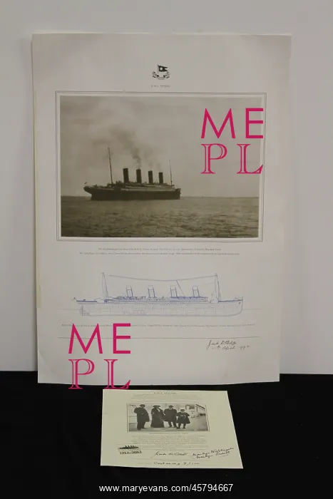 : RMS Titanic - print, signed notelet, certificate : RMS Titanic - print, signed notelet, certificate
